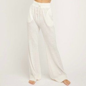 Free People Cozy Cool Lounge Pant Ivory White